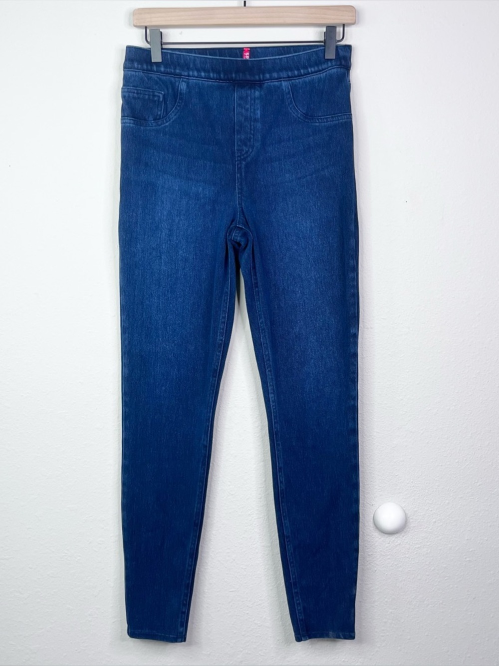 Spanx Women's Jean-ish Leggings Medium TALL 20018T Skinny Jeans Blue Slimming